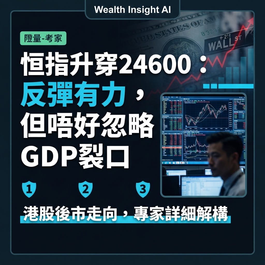 恒指升穿24600:反彈有力,但唔好忽略GDP裂口